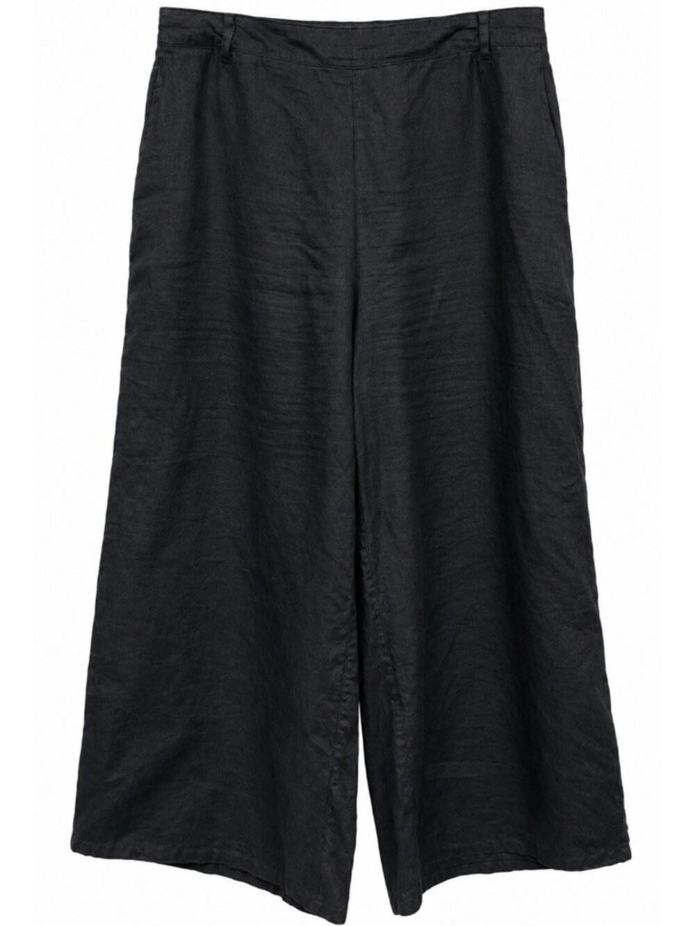 Tahari 100% Linen Pants Women’s 3X 3XL Black Wide Leg High Rise Cropped Pull On